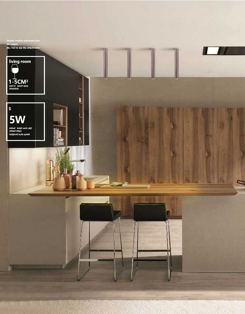 Led Downlight Long Tube Surface Mounted Led Spot Modern Aluminum Spot Light Indoor Living Room Kitchen Store Office Ceiling Lamp