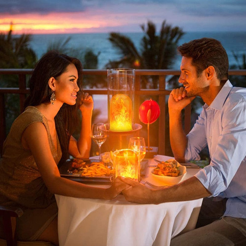 LED E27 Flame Bulb Fire E14 lamp Corn Bulb Flickering LED Light Dynamic Flame Effect  3W 5W 7W 9W 110V-220v for Home Lighting