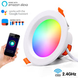 Smart Led Downlight RGB Recessed Round Spotlight Smart Home Tuya WiFi Dimmable Indoor lights Fixture 5W/7W/9W/15W CW+WW+RGB