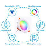 Smart Led Downlight RGB Recessed Round Spotlight Smart Home Tuya WiFi Dimmable Indoor lights Fixture 5W/7W/9W/15W CW+WW+RGB