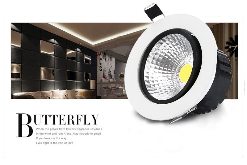 DBF Round Recessed LED COB Downlight Dimmable 6W 9W 12W 15W LED Ceiling Spot Light AC85-265V 3000K/4000K/6000K Indoor Lighting