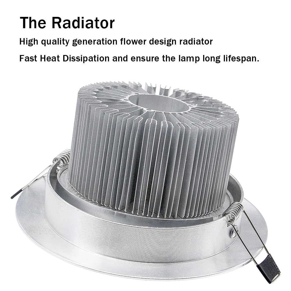 DBF High Power COB Downlight Dimmable Recessed LED Ceiling Lamp 7W 9W 12W 15W 18W LED Spot Light with AC85-265V LED Transformer