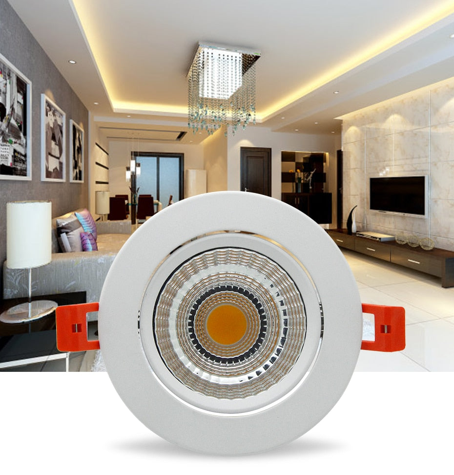 DBF Fast Heat Dissipation LED Dimmable Downlight 6W 9W 12W 15W Angle Adjustable Ceiling Recessed Spot Light AC 110V 220V Spotlight