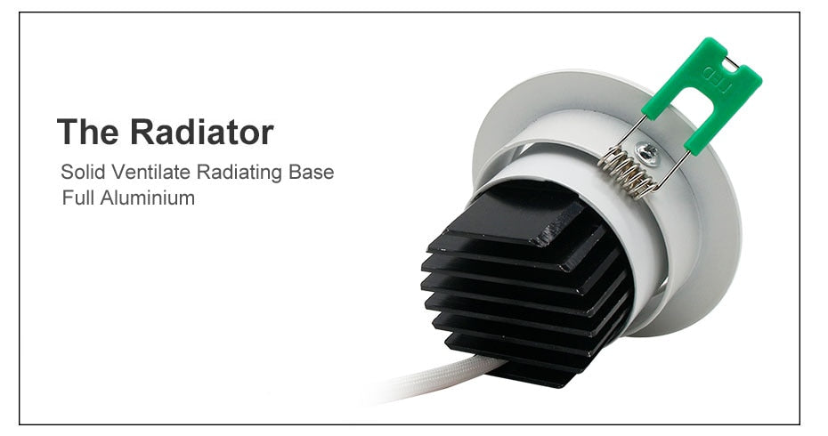 DBF High Bright COB Ceiling Spot Lamp Dimmable 5W 7W 10W 12W LED Recessed Downlight with AC 110V/220V LED Driver for Home Decor