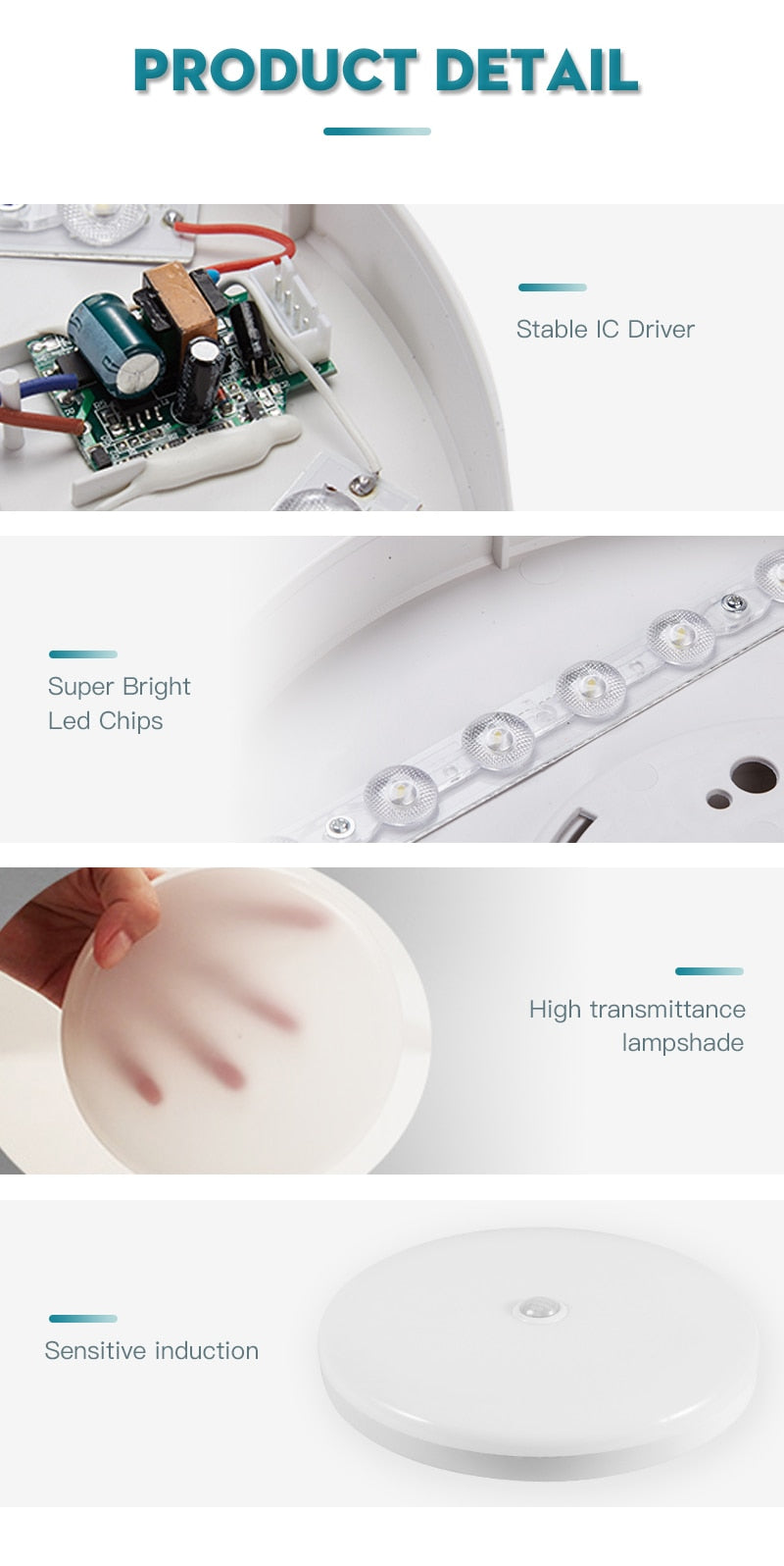 Motion Sensor Led Ceiling Light Fixtures Surface Mounted Ceiling Lamp 12W 18W 30W 50W Panel Night Light 220V For Home Bedroom