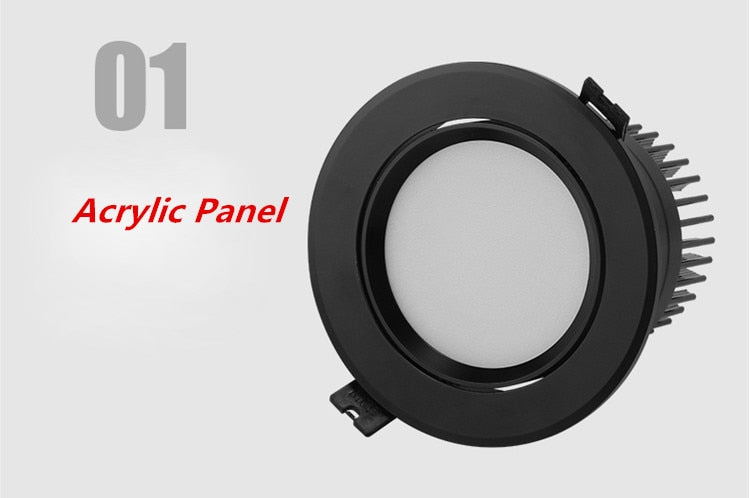 Dimmable Led Downlight Lamp 3w 5W 7w 9w 12w 15w Cob Led Spot AC 110V / 220V Ceiling Recessed Downlights Round