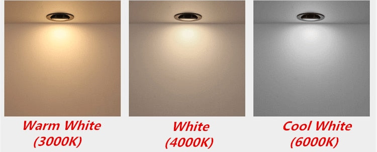 Dimmable Led Downlight Lamp 3w 5W 7w 9w 12w 15w Cob Led Spot AC 110V / 220V Ceiling Recessed Downlights Round