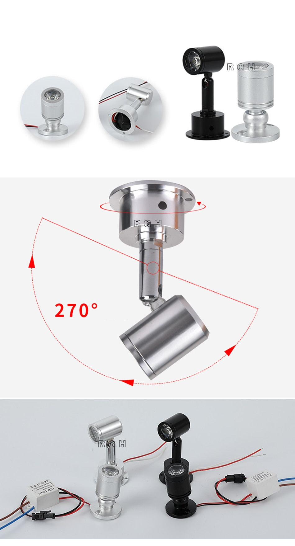 Led recessed cabinet mini spot light 1W 3W 110V 220v downlight 12v dc jewelry show Include Led Driver 4000K Ceiling light lamp