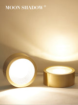 MOONSHADOW Full Copper Led Downlights Ultra-thin Surface Mounted Downlight Nordic Ceiling Porch Corridor Aisle Light 220V