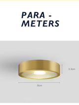 MOONSHADOW Full Copper Led Downlights Ultra-thin Surface Mounted Downlight Nordic Ceiling Porch Corridor Aisle Light 220V