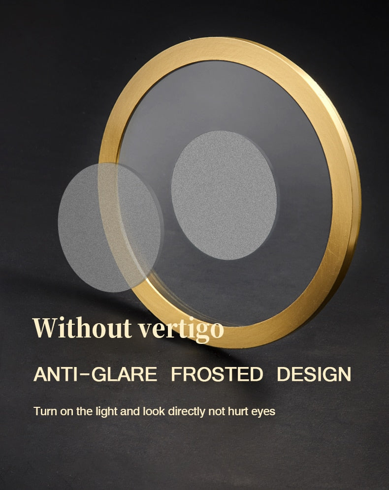 MOONSHADOW Full Copper Led Downlights Ultra-thin Surface Mounted Downlight Nordic Ceiling Porch Corridor Aisle Light 220V