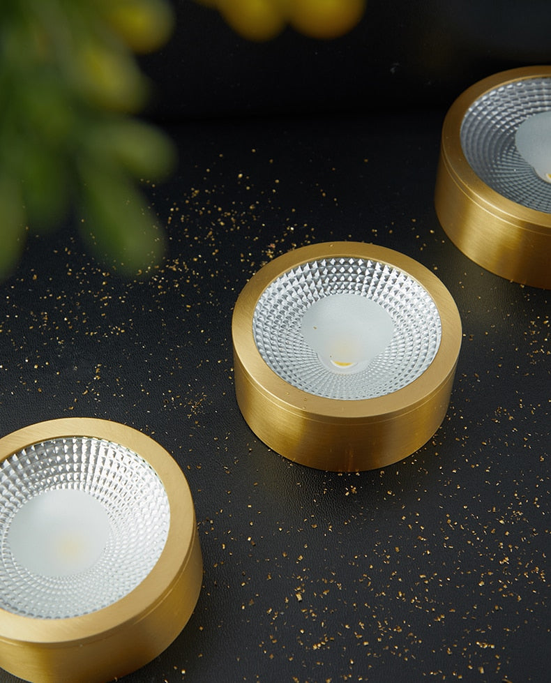 MOONSHADOW Full Copper Led Downlights Ultra-thin Surface Mounted Downlight Nordic Ceiling Porch Corridor Aisle Light 220V