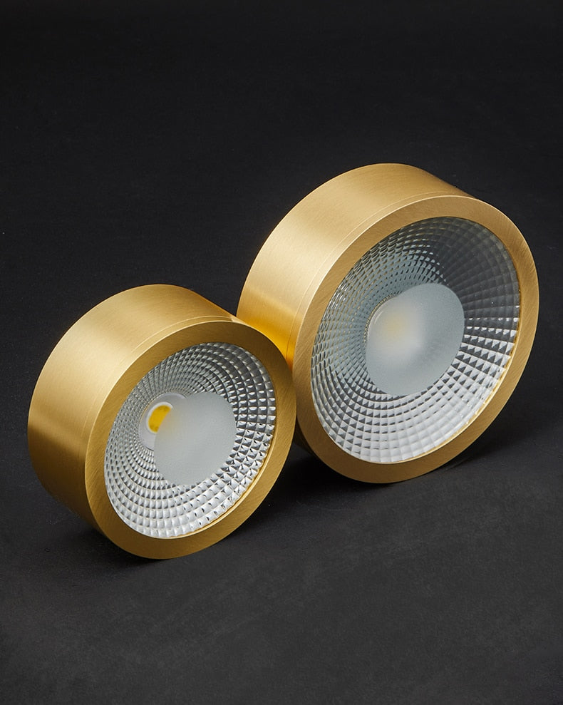 MOONSHADOW Full Copper Led Downlights Ultra-thin Surface Mounted Downlight Nordic Ceiling Porch Corridor Aisle Light 220V