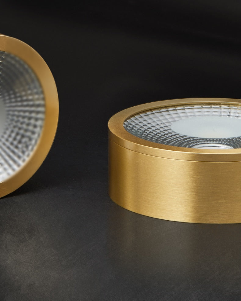 MOONSHADOW Full Copper Led Downlights Ultra-thin Surface Mounted Downlight Nordic Ceiling Porch Corridor Aisle Light 220V