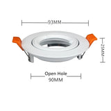 Round LED Recessed Ceiling Downlight Adjustable Mounted Frame Bracket MR16 GU10 Lamp Holder Socket Fitting Spot Lighting Fixture