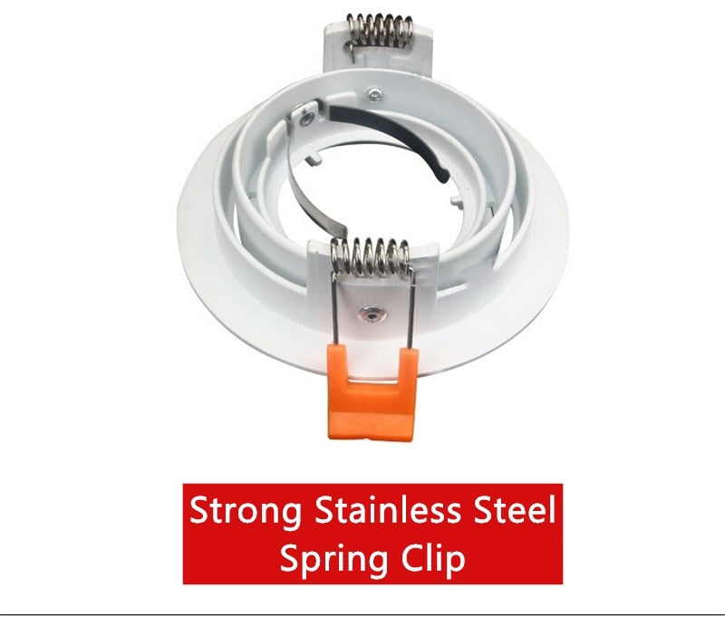 Round LED Recessed Ceiling Downlight Adjustable Mounted Frame Bracket MR16 GU10 Lamp Holder Socket Fitting Spot Lighting Fixture