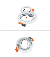 Round LED Recessed Ceiling Downlight Adjustable Mounted Frame Bracket MR16 GU10 Lamp Holder Socket Fitting Spot Lighting Fixture