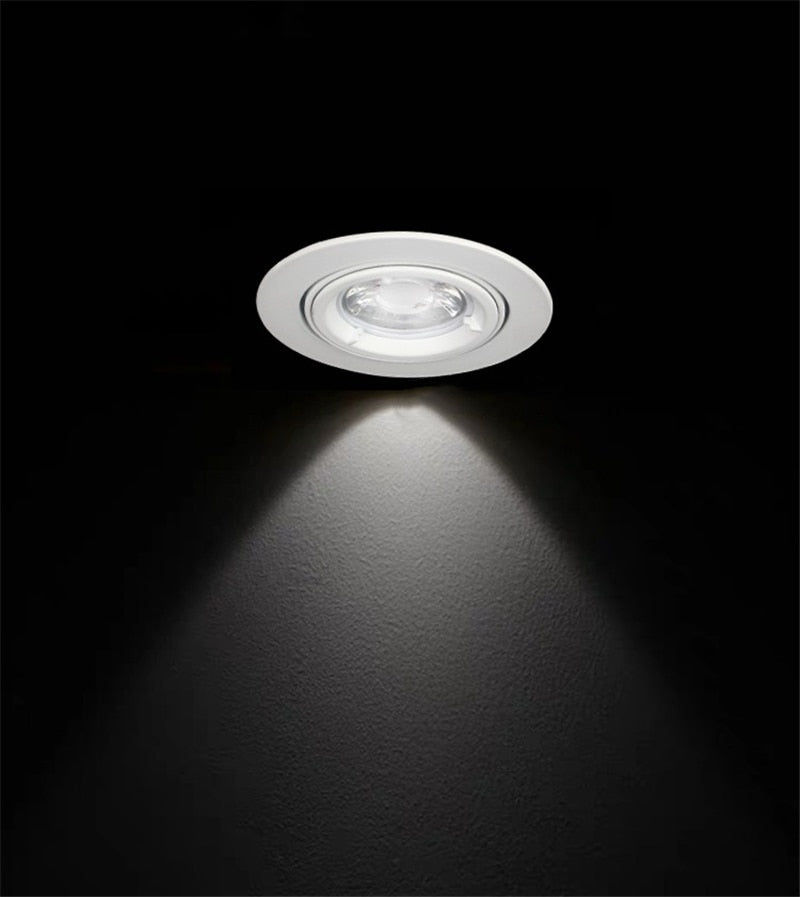 Round LED Recessed Ceiling Downlight Adjustable Mounted Frame Bracket MR16 GU10 Lamp Holder Socket Fitting Spot Lighting Fixture