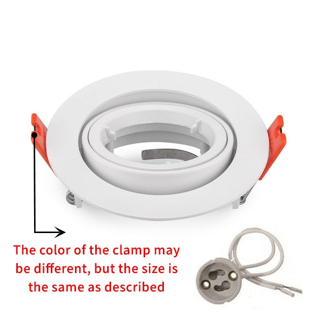 Round LED Recessed Ceiling Downlight Adjustable Mounted Frame Bracket MR16 GU10 Lamp Holder Socket Fitting Spot Lighting Fixture