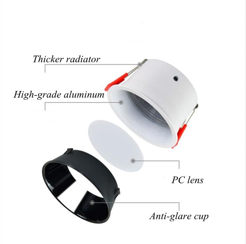 Dimmable Led Downlights Surface Mounted Ceiling Led 7w 9w Round White Room Home Lighting Fixture Ac220v 5730 Recessed Downlight