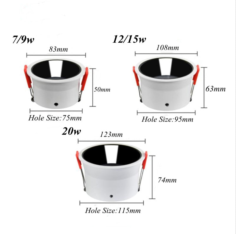 Dimmable Led Downlights Surface Mounted Ceiling Led 7w 9w Round White Room Home Lighting Fixture Ac220v 5730 Recessed Downlight