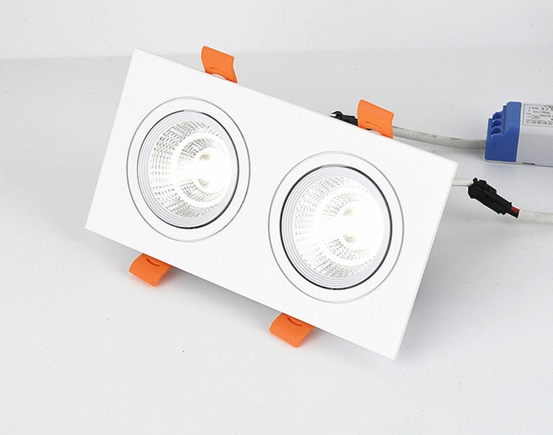 Square Recessed Dimmable COB LED Downlights 7W 9W 12W 24W LED Ceiling Lamps AC85~265V LED Ceiling Spot Lights Indoor Lighting