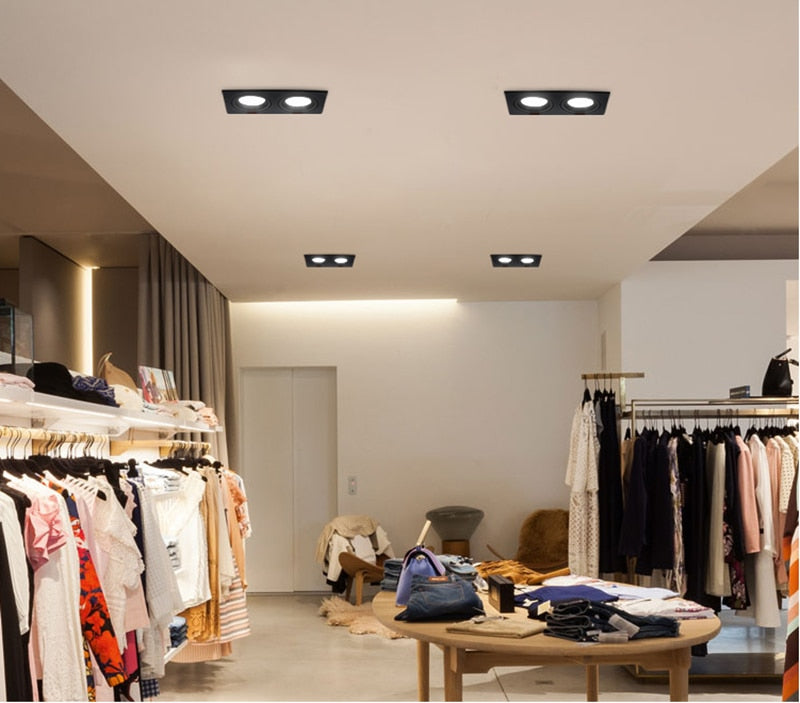 Square Recessed Dimmable COB LED Downlights 7W 9W 12W 24W LED Ceiling Lamps AC85~265V LED Ceiling Spot Lights Indoor Lighting