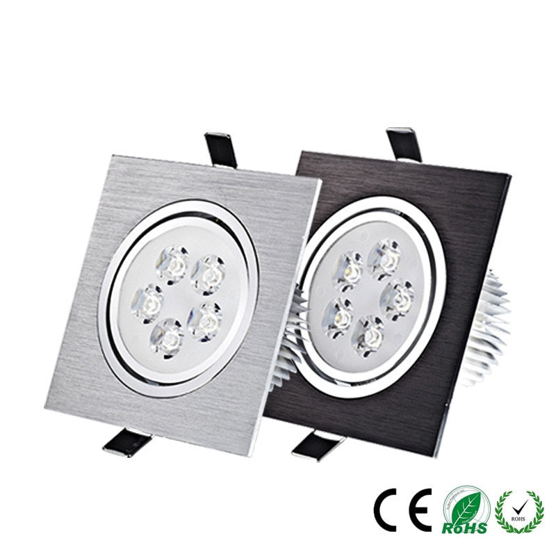 LED Down Light Square 9W 12W 15W 21W Led Dimmable Downlight Recessed Led Ceiling Down Light Lamp Indoor AC85-265V Driver
