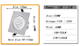 LED Down Light Square 9W 12W 15W 21W Led Dimmable Downlight Recessed Led Ceiling Down Light Lamp Indoor AC85-265V Driver