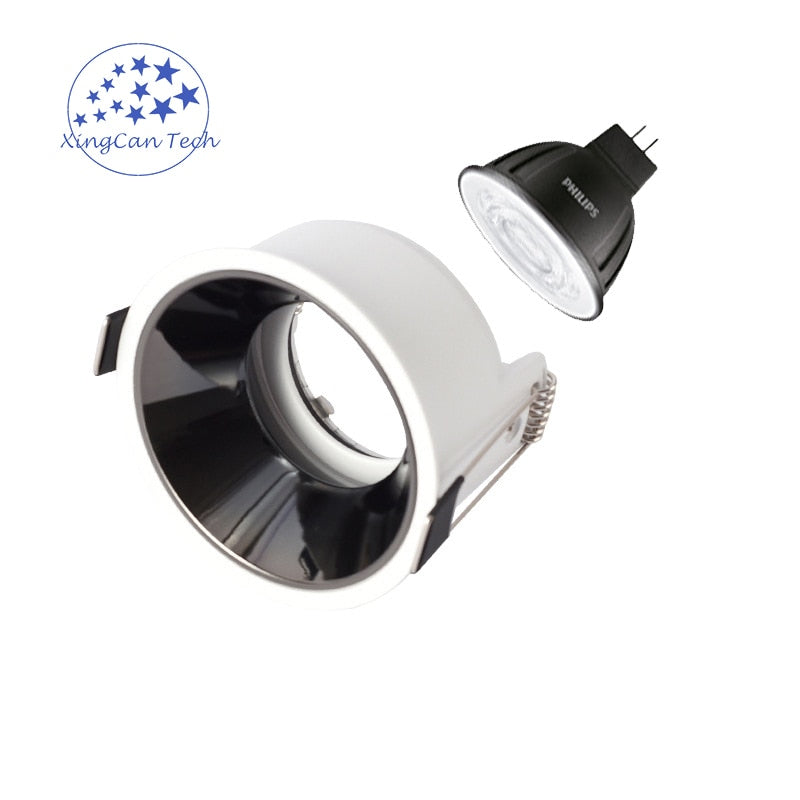 LED Spot Downlight GU10 Fitting Anti Glare Led Ceiling Recessed Lamp 75mm Cut Hole Bulb Replaceable Downlights