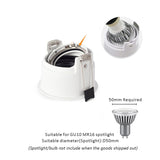 LED Spot Downlight GU10 Fitting Anti Glare Led Ceiling Recessed Lamp 75mm Cut Hole Bulb Replaceable Downlights