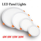 LED Panel Lights Ultrathin Surface Downlight 6W 8W 15W 20W 220V Square Round Panel Light White/Warm Indoor Bedroom LED Light