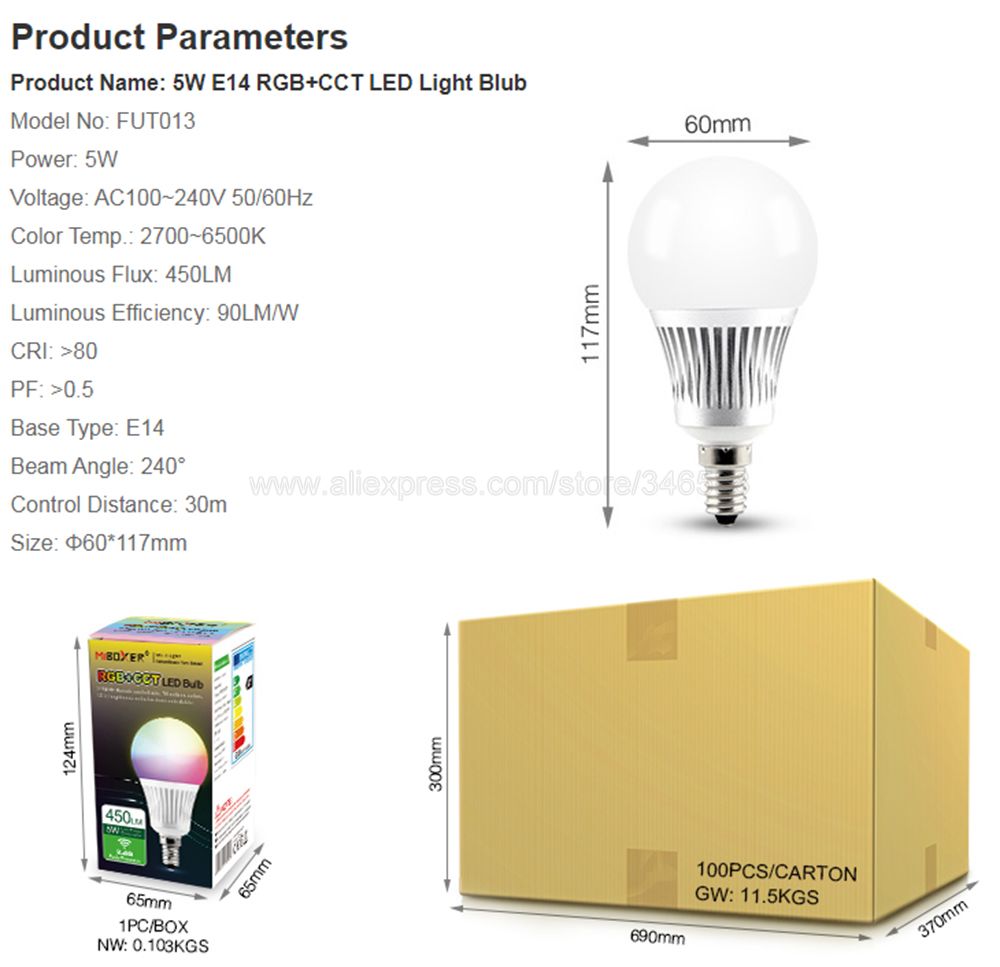 Miboxer 2.4G Smart Downlight AC110V/220V 6W 9W 12W 15W 18W 25W RGBCCT LED Ceiling Lamp Wireless Remote & WiFi APP Voice Control