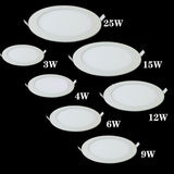 Dimmable Ultra thin 3W/ 4W/ 6W / 9W / 12W /15W/ 25W LED Ceiling Recessed Downlight / Slim Round Down Light 85V-265V + LED Driver