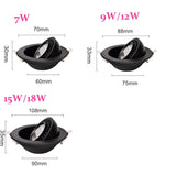 Dimmable recessed LED Downlights Angle Adjustable COB Ceiling Lamp Spot Lights 7w 9w 12w 15w 18w Rotating LED downlight AC85-265V