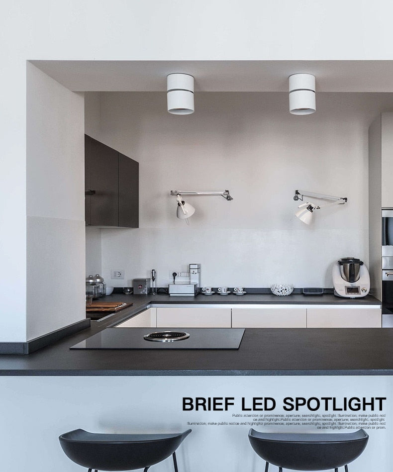 LED downlight ceiling spotlight, 7w, 12w, 15w, ceiling light for kitchen, living room, bathroom surface installation