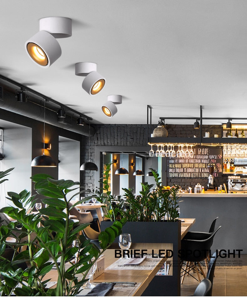 LED downlight ceiling spotlight, 7w, 12w, 15w, ceiling light for kitchen, living room, bathroom surface installation