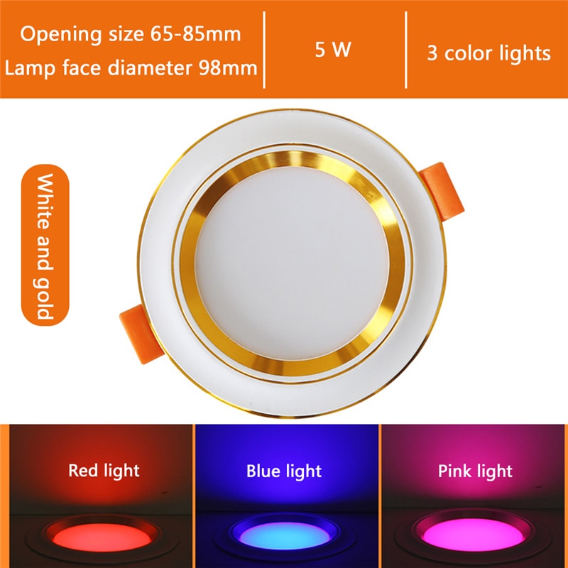 Led Downlights 5W Led Ceiling Light Recessed Down Light Round Led Panel Light LED Spot Light Indoor Lighting Night light 3 color