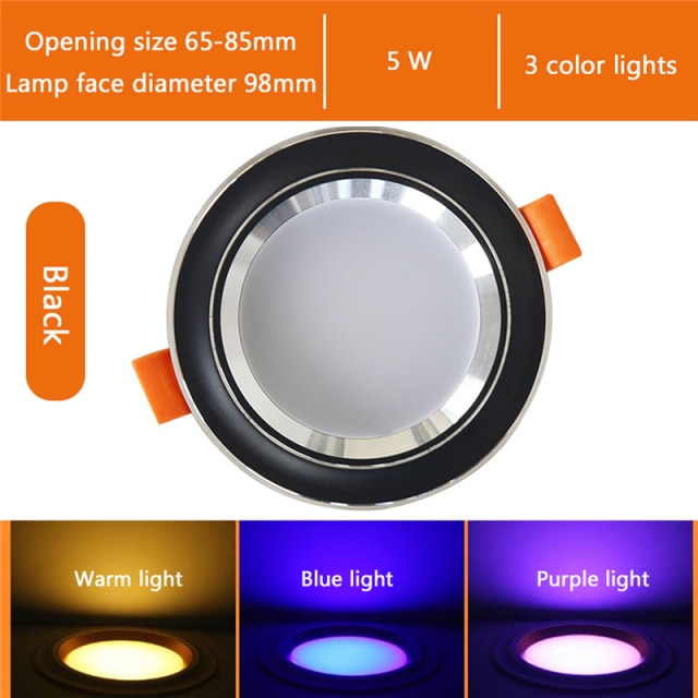 Led Downlights 5W Led Ceiling Light Recessed Down Light Round Led Panel Light LED Spot Light Indoor Lighting Night light 3 color