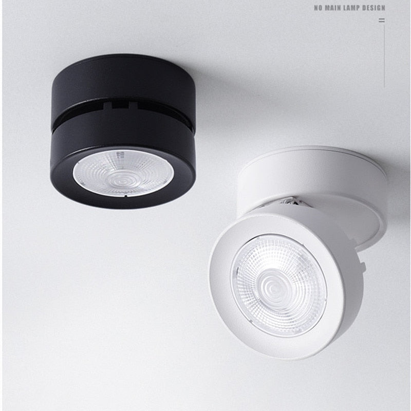 Round shape 360 Adjustable Angle Led Cob Downlight Black/White 7w 9W 12W 15w Led Ceiling Spot Light Pic Background Spotlights