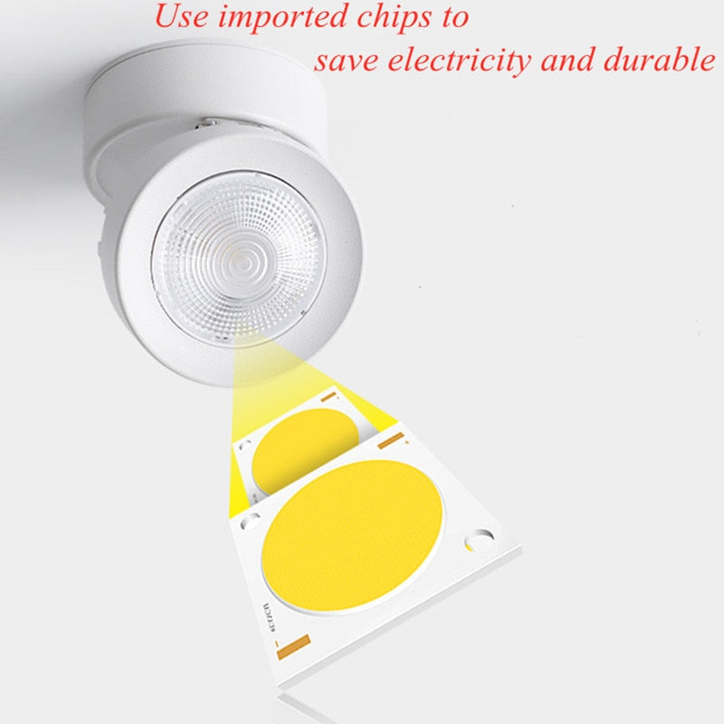 Round shape 360 Adjustable Angle Led Cob Downlight Black/White 7w 9W 12W 15w Led Ceiling Spot Light Pic Background Spotlights