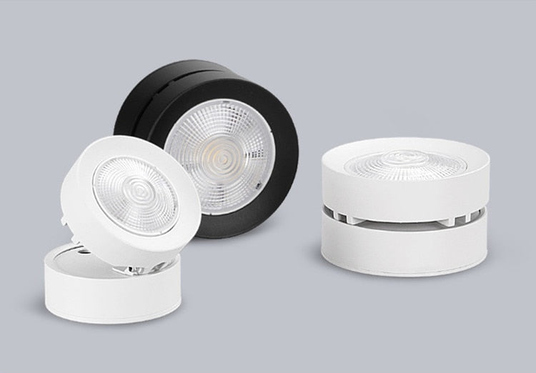 Round shape 360 Adjustable Angle Led Cob Downlight Black/White 7w 9W 12W 15w Led Ceiling Spot Light Pic Background Spotlights