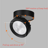 Round shape 360 Adjustable Angle Led Cob Downlight Black/White 7w 9W 12W 15w Led Ceiling Spot Light Pic Background Spotlights