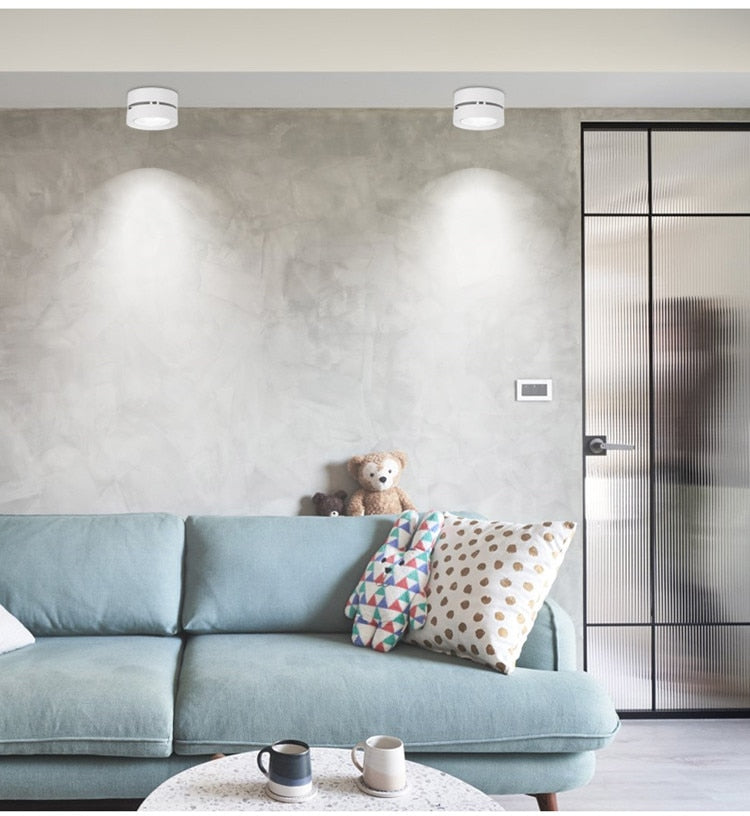 Round shape 360 Adjustable Angle Led Cob Downlight Black/White 7w 9W 12W 15w Led Ceiling Spot Light Pic Background Spotlights