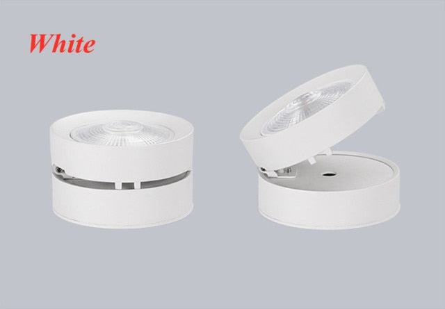 Round shape 360 Adjustable Angle Led Cob Downlight Black/White 7w 9W 12W 15w Led Ceiling Spot Light Pic Background Spotlights