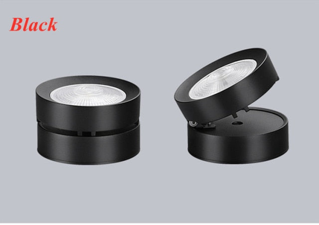 Round shape 360 Adjustable Angle Led Cob Downlight Black/White 7w 9W 12W 15w Led Ceiling Spot Light Pic Background Spotlights