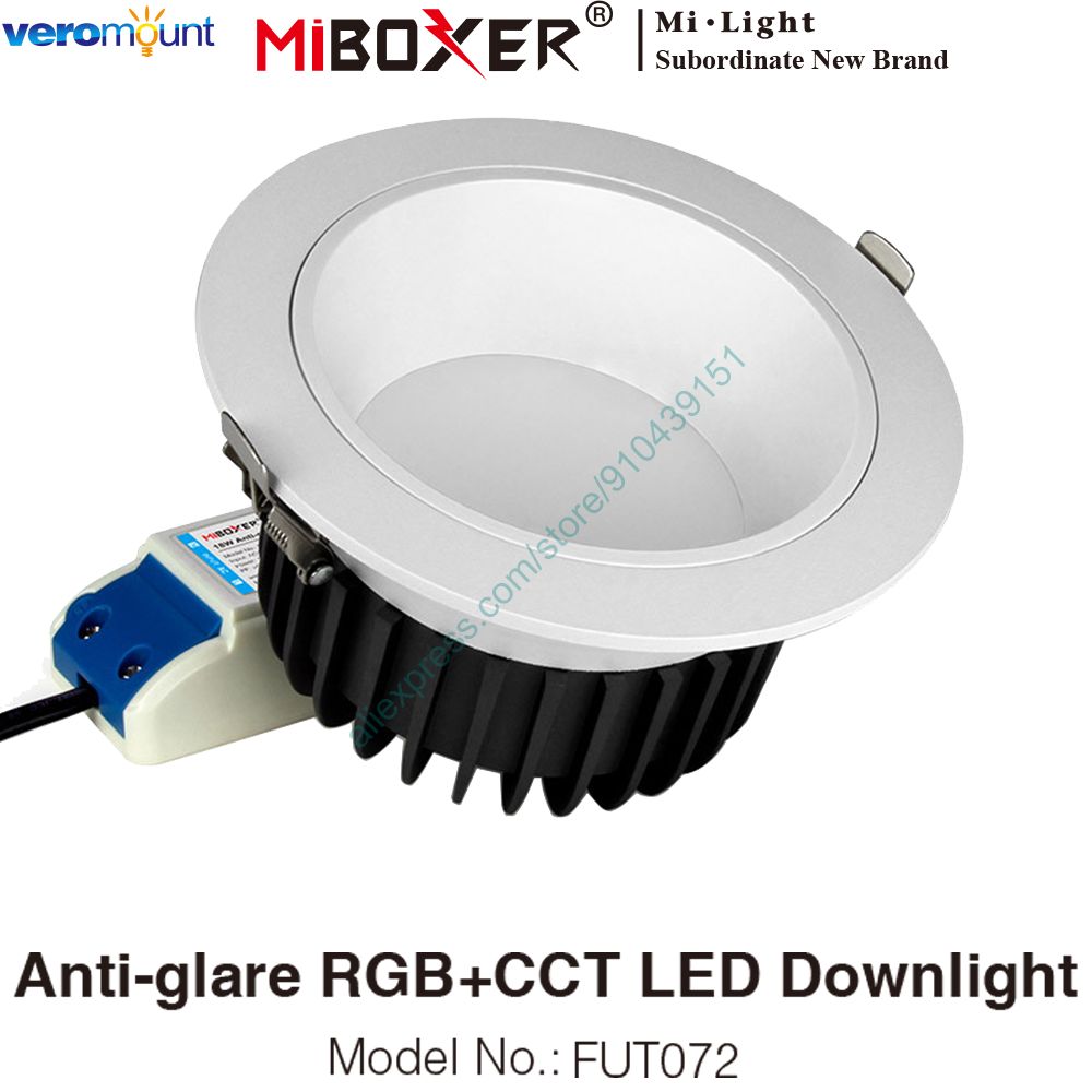 MiBoxer FUT072 18W Anti-glare RGBCCT Smart LED Downlight  AC100~240V Smart Phone WiFi APP / 2.4G RF Remote / Alexa Voice Control