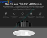 MiBoxer FUT072 18W Anti-glare RGBCCT Smart LED Downlight  AC100~240V Smart Phone WiFi APP / 2.4G RF Remote / Alexa Voice Control