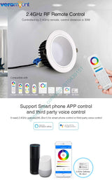 MiBoxer FUT072 18W Anti-glare RGBCCT Smart LED Downlight  AC100~240V Smart Phone WiFi APP / 2.4G RF Remote / Alexa Voice Control