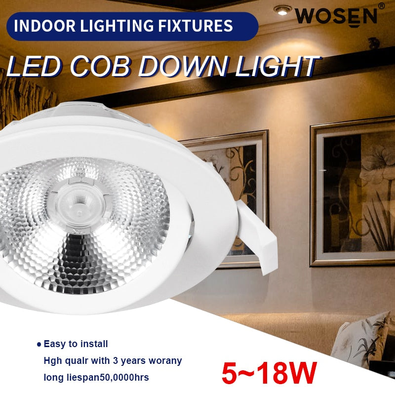 Led downlight light COB Ceiling Spot Light 7W 9W 12W ceiling recessed Lights Indoor Lighting